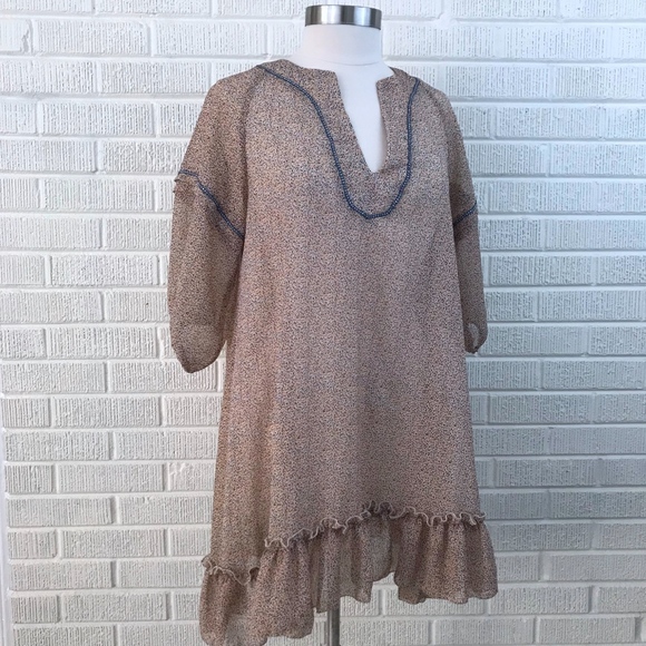 PJK Patrick J Kincaid Peasant Tunic Sheer Dress L - Picture 2 of 8